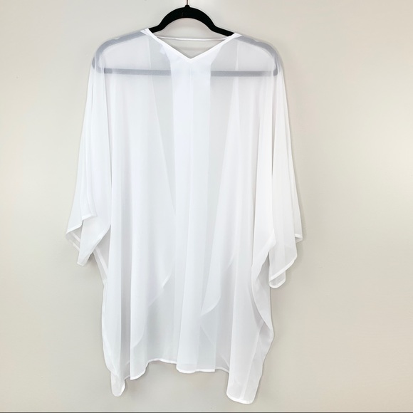 Nordstrom Chiffon Cardigan White One Size - Picture 7 of 8